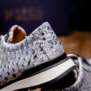 Marco Di Milano Scanno Men's Shoes Newspaper Exotic Ostrich Casual Sneakers (MDM1048)-AmbrogioShoes