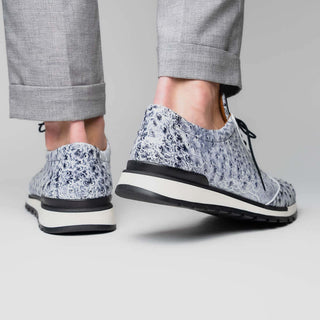 Marco Di Milano Scanno Men's Shoes Newspaper Exotic Ostrich Casual Sneakers (MDM1048)-AmbrogioShoes