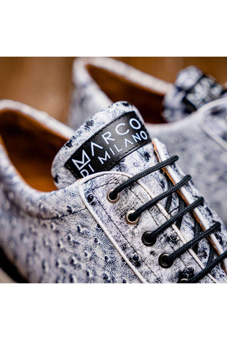 Marco Di Milano Scanno Newspaper Exotic Ostrich Casual Sneakers (MDM1048)-AmbrogioShoes