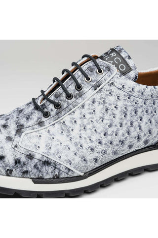 Marco Di Milano Scanno Newspaper Exotic Ostrich Casual Sneakers (MDM1048)-AmbrogioShoes