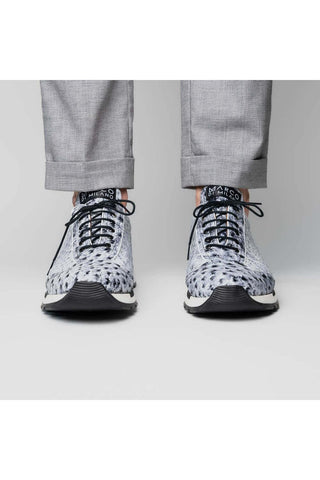 Marco Di Milano Scanno Newspaper Exotic Ostrich Casual Sneakers (MDM1048)-AmbrogioShoes