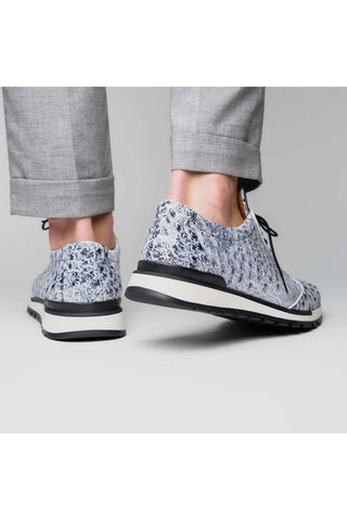 Marco Di Milano Scanno Newspaper Exotic Ostrich Casual Sneakers (MDM1048)-AmbrogioShoes
