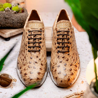 Marco Di Milano Scanno Orix Cream Exotic Ostich Casual Sneakers (MDM1047)-AmbrogioShoes