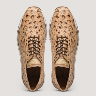 Marco Di Milano Scanno Orix Cream Exotic Ostich Casual Sneakers (MDM1047)-AmbrogioShoes