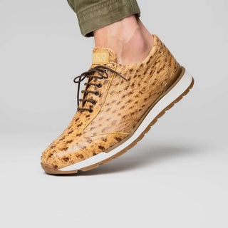 Marco Di Milano Scanno Orix Cream Exotic Ostich Casual Sneakers (MDM1047)-AmbrogioShoes