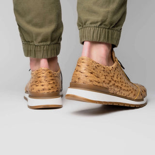 Marco Di Milano Scanno Orix Cream Exotic Ostich Casual Sneakers (MDM1047)-AmbrogioShoes