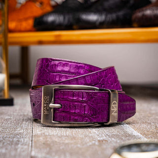 Marco Di Milano Silvio Men's Purple Genuine Crocodile Belts (MDMB1053)-AmbrogioShoes