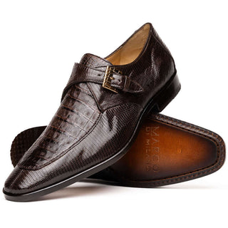 Marco Di Milano Toluca Brown Exotic Lizard / Crocodile Single Monk-Strap (MDM1127)-AmbrogioShoes