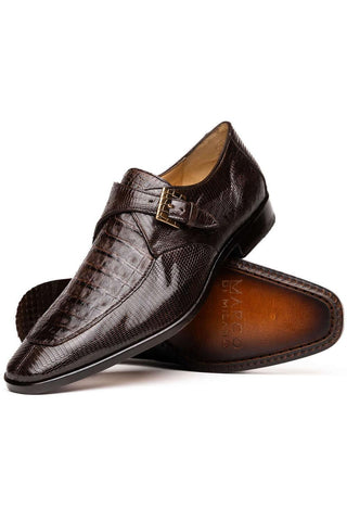 Marco Di Milano Toluca Brown Exotic Lizard / Crocodile Single Monk-Strap (MDM1127)-AmbrogioShoes