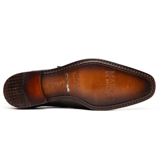 Marco Di Milano Toluca Men's Shoes Brown Exotic Lizard / Crocodile Single Monk-Strap (MDM1127)-AmbrogioShoes