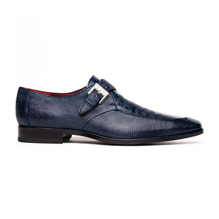 Marco Di Milano Toluca Navy Exotic Lizard / Crocodile Single Monk-Strap (MDM1127)-AmbrogioShoes