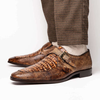 Marco Di Milano Toluca Rustic Orix Exotic Lizard / Crocodile Single Monk-Strap (MDM1127)-AmbrogioShoes
