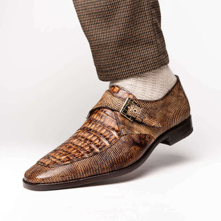Marco Di Milano Toluca Rustic Orix Exotic Lizard / Crocodile Single Monk-Strap (MDM1127)-AmbrogioShoes