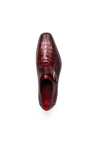 Marco Di Milano Toluca Wine Exotic Lizard / Crocodile Single Monk-Strap (MDM1127)-AmbrogioShoes
