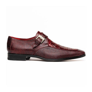 Marco Di Milano Toluca Wine Exotic Lizard / Crocodile Single Monk-Strap (MDM1127)-AmbrogioShoes