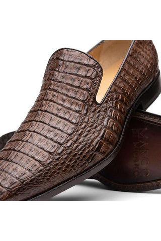 Marco Di Milano Trento Brown Genuine Caiman Crocodile Slip-On Loafers (MDM1115)-AmbrogioShoes
