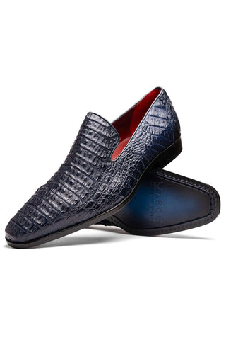 Marco Di Milano Trento Navy Genuine Caiman Crocodile Slip-On Loafers (MDM1115)-AmbrogioShoes