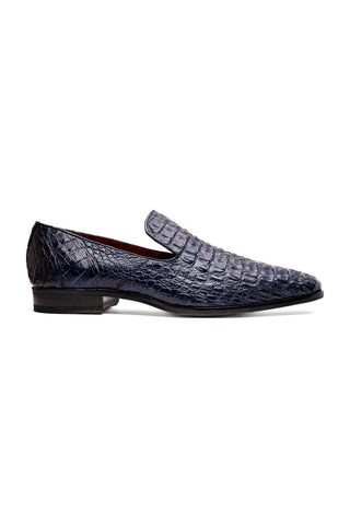 Marco Di Milano Trento Navy Genuine Caiman Crocodile Slip-On Loafers (MDM1115)-AmbrogioShoes