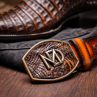 Marco Di Milano Tucson Aged Brown Exotic Crocodile Skin Cowboy Boot (MDM1250)-AmbrogioShoes