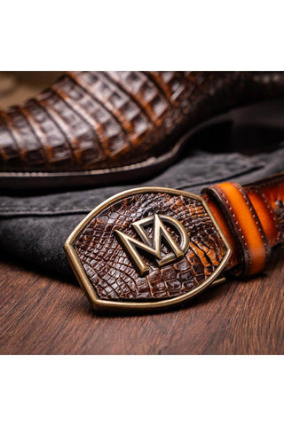 Marco Di Milano Tucson Aged Brown Exotic Crocodile Skin Cowboy Boot (MDM1250)-AmbrogioShoes