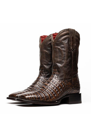 Marco Di Milano Tucson Aged Brown Exotic Crocodile Skin Cowboy Boot (MDM1250)-AmbrogioShoes
