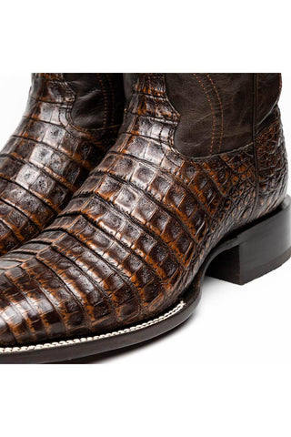 Marco Di Milano Tucson Aged Brown Exotic Crocodile Skin Cowboy Boot (MDM1250)-AmbrogioShoes