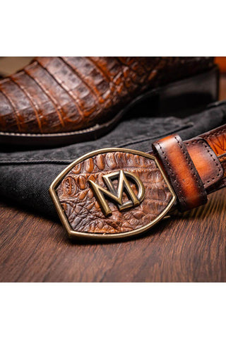 Marco Di Milano Tucson Aged Maple Exotic Crocodile Skin Cowboy Boot (MDM1250)-AmbrogioShoes