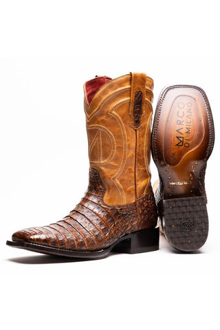 Marco Di Milano Tucson Aged Maple Exotic Crocodile Skin Cowboy Boot (MDM1250)-AmbrogioShoes