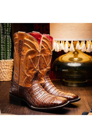 Marco Di Milano Tucson Aged Maple Exotic Crocodile Skin Cowboy Boot (MDM1250)-AmbrogioShoes