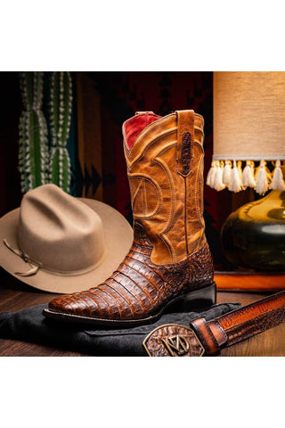 Marco Di Milano Tucson Aged Maple Exotic Crocodile Skin Cowboy Boot (MDM1250)-AmbrogioShoes