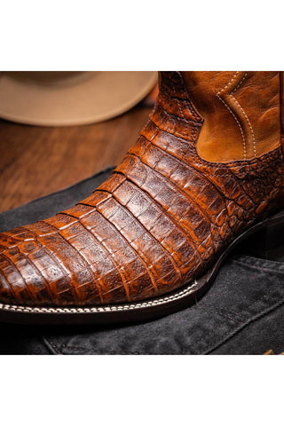 Marco Di Milano Tucson Aged Maple Exotic Crocodile Skin Cowboy Boot (MDM1250)-AmbrogioShoes