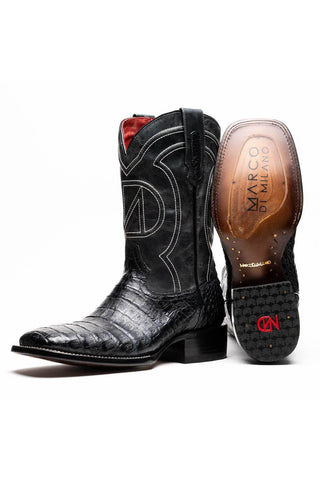 Marco Di Milano Tucson Black Exotic Crocodile Skin Cowboy Boot (MDM1250)-AmbrogioShoes