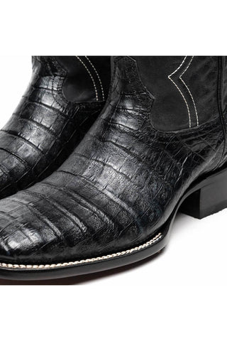 Marco Di Milano Tucson Black Exotic Crocodile Skin Cowboy Boot (MDM1250)-AmbrogioShoes