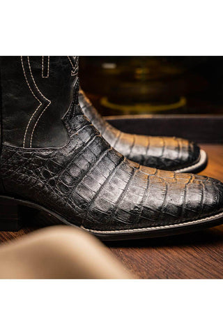 Marco Di Milano Tucson Black Exotic Crocodile Skin Cowboy Boot (MDM1250)-AmbrogioShoes