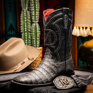 Marco Di Milano Tucson Gray Exotic Crocodile Skin Cowboy Boot (MDM1250)-AmbrogioShoes