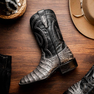 Marco Di Milano Tucson Gray Exotic Crocodile Skin Cowboy Boot (MDM1250)-AmbrogioShoes