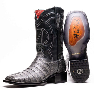 Marco Di Milano Tucson Gray Exotic Crocodile Skin Cowboy Boot (MDM1250)-AmbrogioShoes