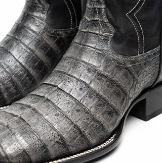 Marco Di Milano Tucson Gray Exotic Crocodile Skin Cowboy Boot (MDM1250)-AmbrogioShoes