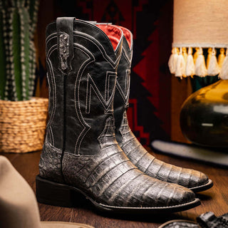 Marco Di Milano Tucson Gray Exotic Crocodile Skin Cowboy Boot (MDM1250)-AmbrogioShoes