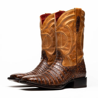 Marco Di Milano Tucson Men's Shoes Aged Maple Exotic Crocodile Skin Cowboy Boot (MDM1250)-AmbrogioShoes