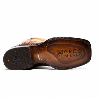 Marco Di Milano Tucson Men's Shoes Aged Maple Exotic Crocodile Skin Cowboy Boot (MDM1250)-AmbrogioShoes
