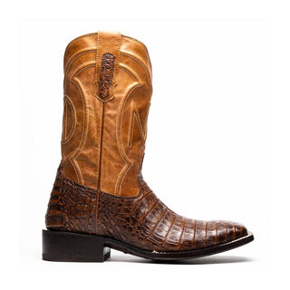Marco Di Milano Tucson Men's Shoes Aged Maple Exotic Crocodile Skin Cowboy Boot (MDM1250)-AmbrogioShoes