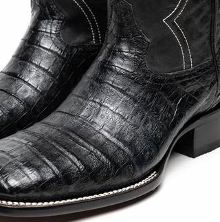 Marco Di Milano Tucson Men's Shoes Black Exotic Crocodile Skin Cowboy Boot (MDM1250)-AmbrogioShoes