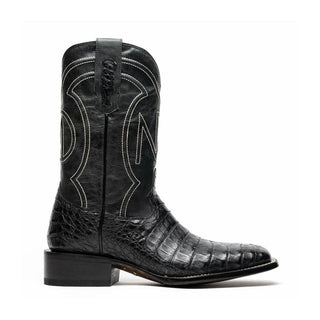 Marco Di Milano Tucson Men's Shoes Black Exotic Crocodile Skin Cowboy Boot (MDM1250)-AmbrogioShoes
