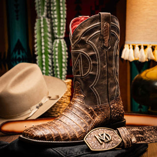 Marco Di Milano Tucson Stone Brown Exotic Crocodile Skin Cowboy Boot (MDM1250)-AmbrogioShoes