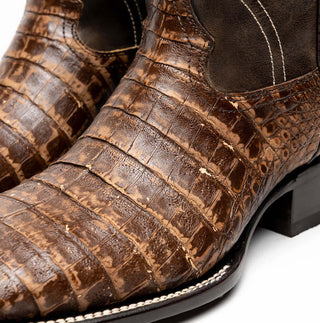 Marco Di Milano Tucson Stone Brown Exotic Crocodile Skin Cowboy Boot (MDM1250)-AmbrogioShoes