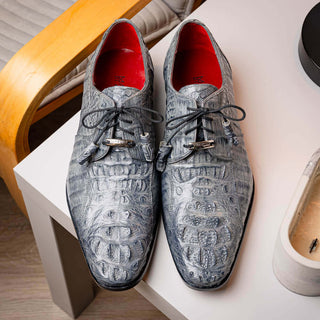 Marco Di Milano Tulum Gray Exotic Crocodile Derby (MDM1009)-AmbrogioShoes