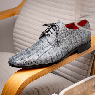 Marco Di Milano Tulum Men's Shoes Gray Exotic Crocodile Derby (MDM1009)-AmbrogioShoes