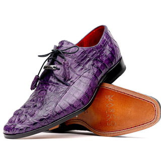 Marco Di Milano Tulum Men's Shoes Purple Exotic Crocodile Derby (MDM1008)-AmbrogioShoes