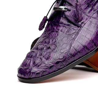 Marco Di Milano Tulum Men's Shoes Purple Exotic Crocodile Derby (MDM1008)-AmbrogioShoes